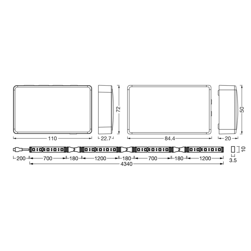 Ledvance - Tira LED RGB com regulação para TV SYNCH BOX FLEX SMART+ MAGIC 4,5m LED/18W/230V Wi-Fi