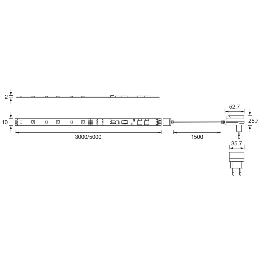 Ledvance - Tira LED RGBW com regulação FLEX 3m LED/10W/230V + controlo remoto