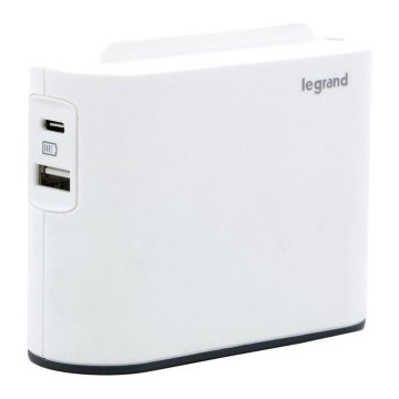 Legrand 049401 - Divisor de tomadas 2Z Tipo C + USB-A + USB-C branco