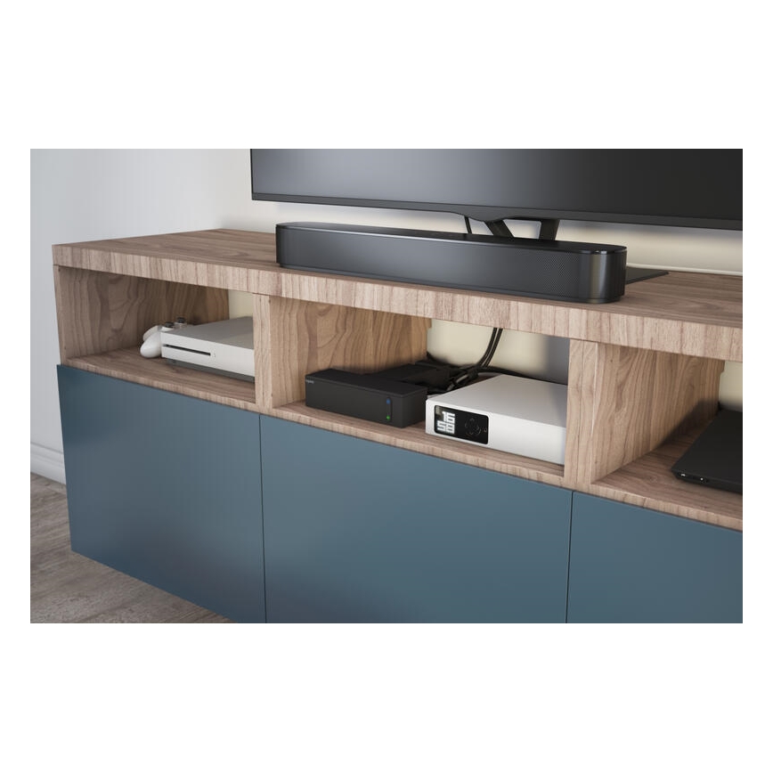 Legrand 049430 - HUB multimédia com interruptor 4Z Tipo E + 4Z Tipo C 2m preto