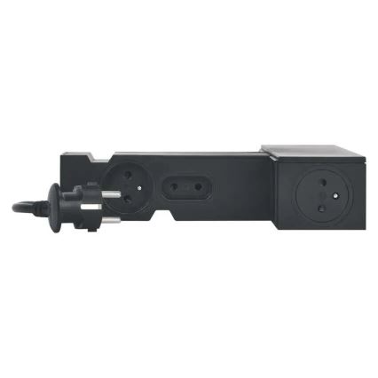 Legrand 049430 - HUB multimédia com interruptor 4Z Tipo E + 4Z Tipo C 2m preto