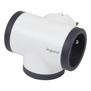 Legrand 049436 - Divisor de tomadas swivel 3Z Tipo E branco/preto