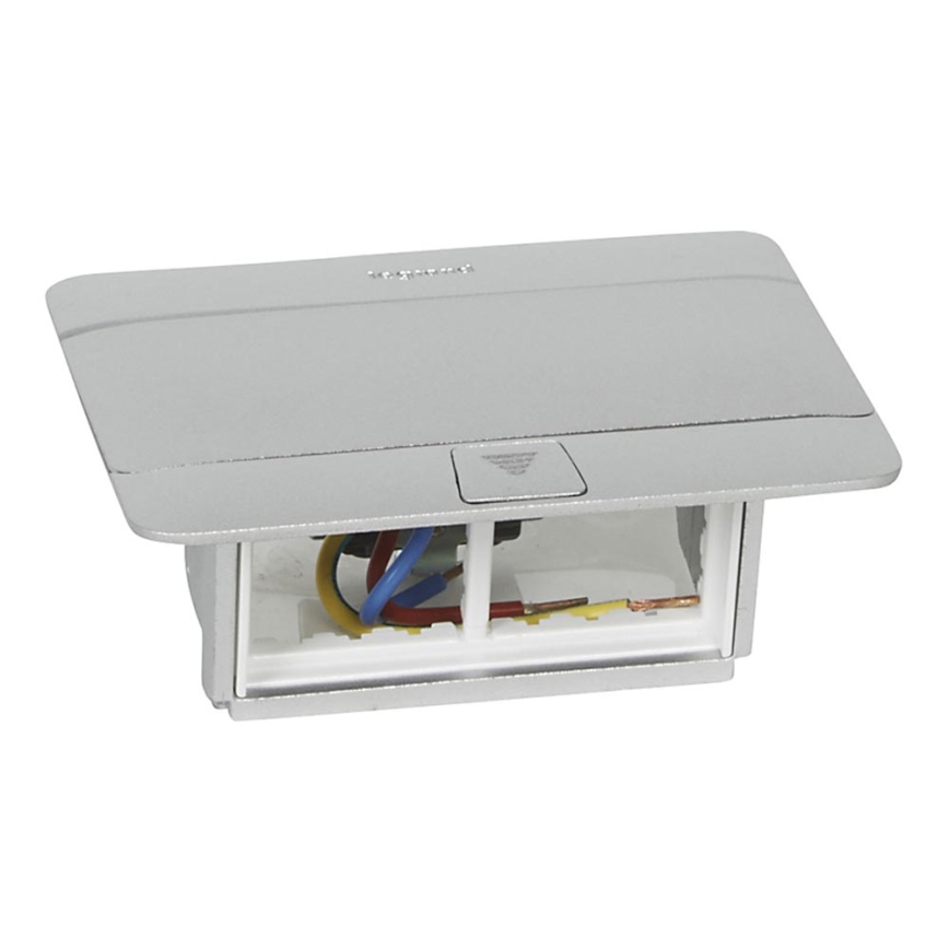 Legrand 54011 - Moldura para tomada de mesa POP-UP 4M alumínio