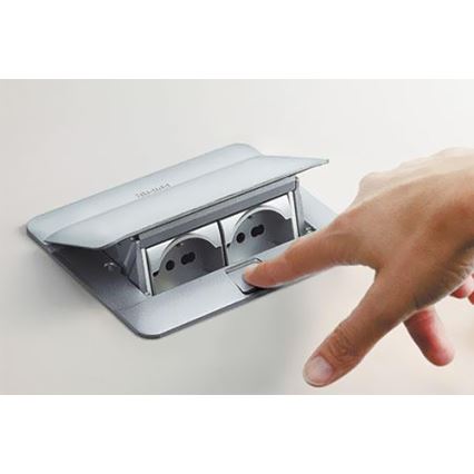 Legrand 54011 - Moldura para tomada de mesa POP-UP 4M alumínio