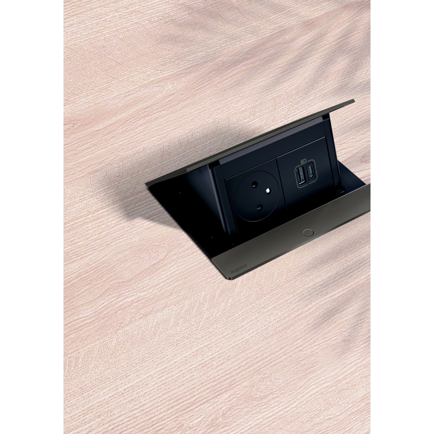 Legrand 654802 - Armação para tomada para tampo de mesa POP-UP 4M preto