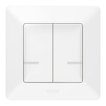 Legrand 752187- Interruptor inteligente sem fios de 2 botões VALENA 1xCR2032 Wi-Fi IP40