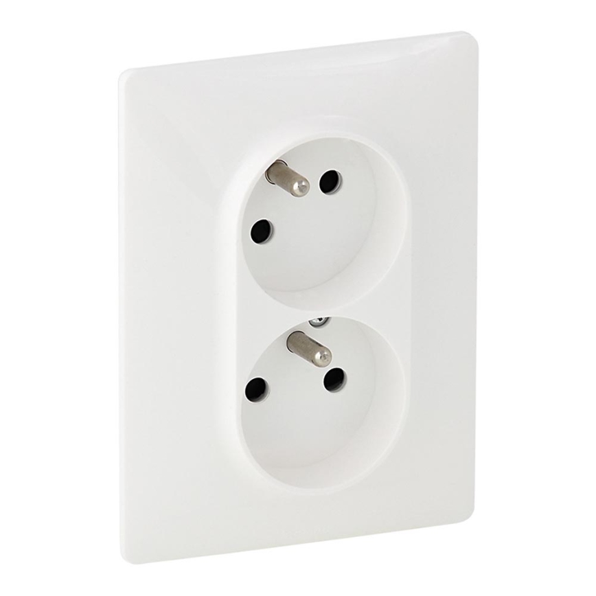 Legrand 753186 - Tomada doméstica VALENA LIFE 250V/16A 2x2P+T branca