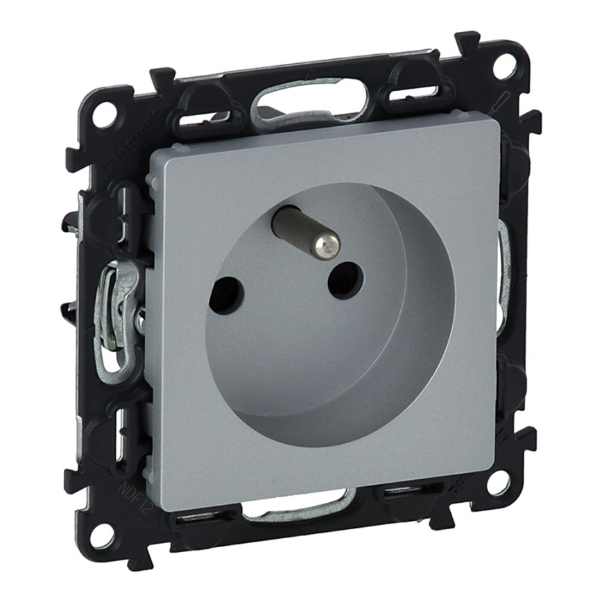 Legrand 753380 - Tomada doméstica VALENA LIFE 250V/16A 2P+T AS. Alumínio