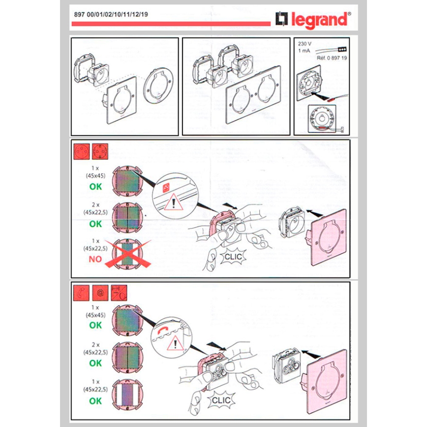 Legrand 89700 - Moldura para ficha de chão PLATINUM 2M IP44 inoxidável