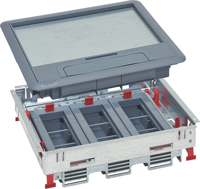 LEGRAND - Caixa de pavimento para pisos duplos 18 módulos (9 dispositivos 45x45)