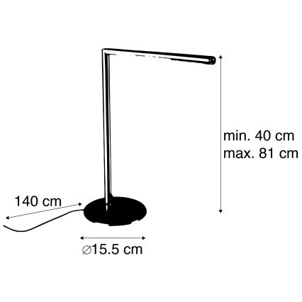Leuchten Direkt 11011-55 - Candeeiro de mesa LED com regulação DAWDA LED/4,8W/230V
