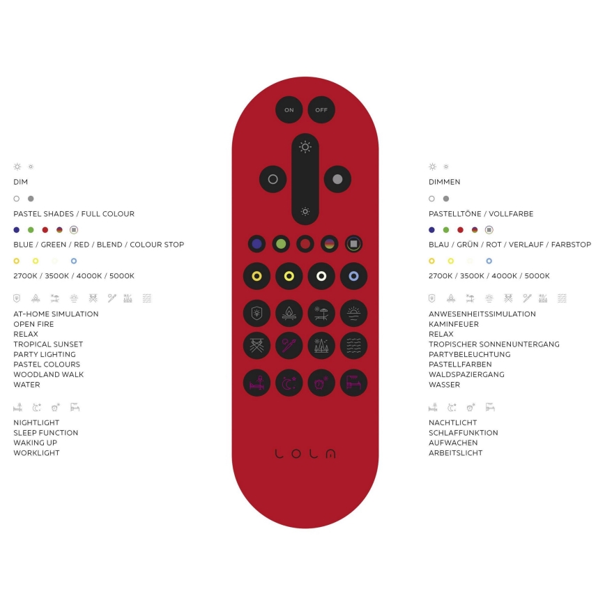 Leuchten Direkt 11212-16 - LED RGBW Candeeiro de chão com regulação NAOMI LED/10W/230V 2700-5000K Wi-Fi TUYA + comando