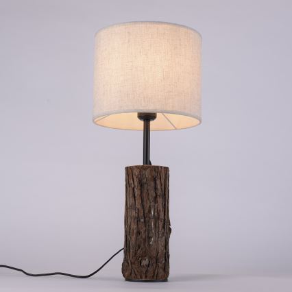 Leuchten Direkt 11233-79 - Candeeiro de mesa BARK 1xE27/40W/230V madeira