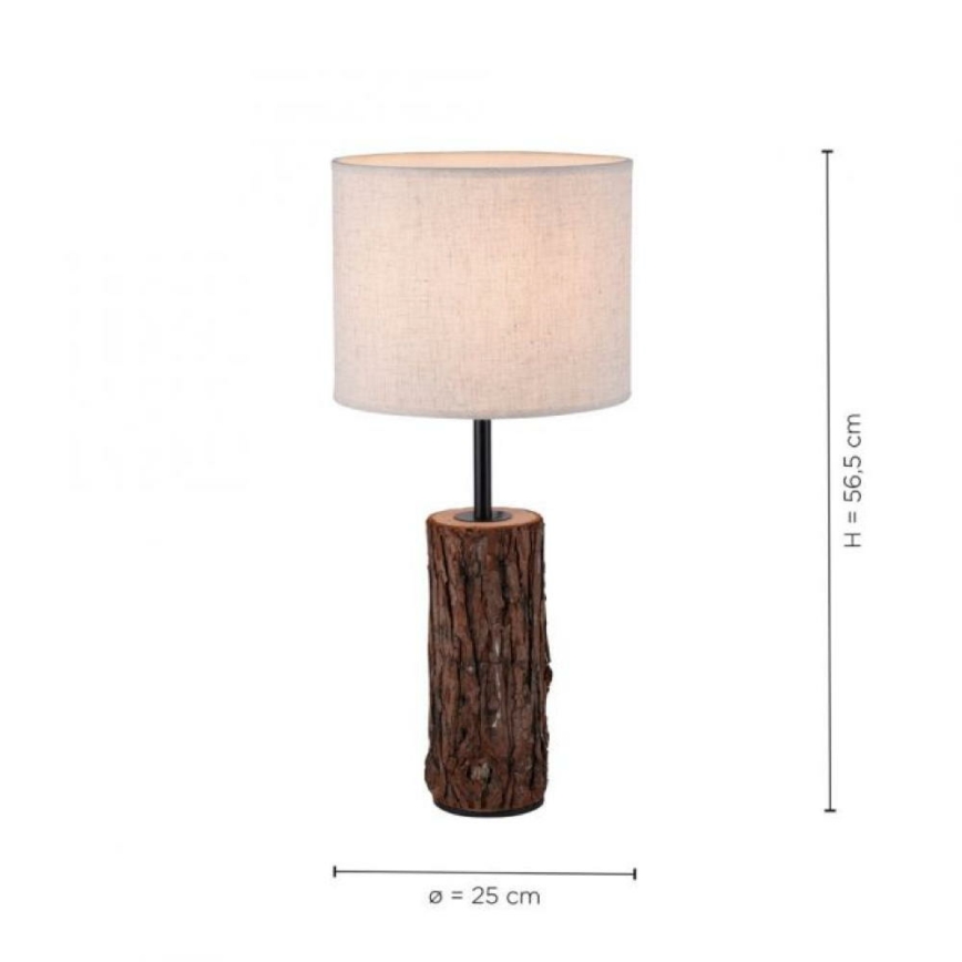Leuchten Direkt 11233-79 - Candeeiro de mesa BARK 1xE27/40W/230V madeira