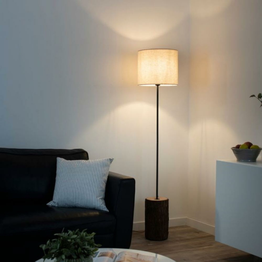 Leuchten Direkt 11234-79 - Candeeiro de chão BARK 1xE27/40W/230V madeira