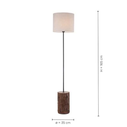 Leuchten Direkt 11234-79 - Candeeiro de chão BARK 1xE27/40W/230V madeira