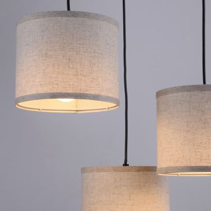 Leuchten Direkt 11236-79 - Candelabro suspenso BARK 3xE27/40W/230V madeira