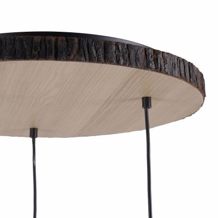 Leuchten Direkt 11236-79 - Candelabro suspenso BARK 3xE27/40W/230V madeira