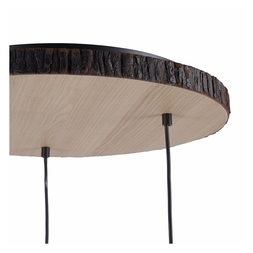 Leuchten Direkt 11236-79 - Candelabro suspenso BARK 3xE27/40W/230V madeira