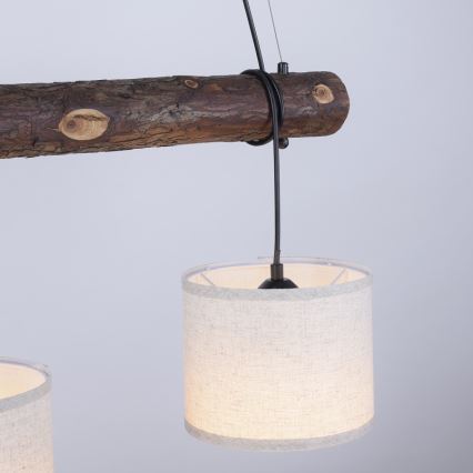Leuchten Direkt 11238-79 - Candelabro suspenso BARK 3xE27/40W/230V madeira