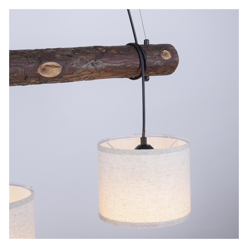 Leuchten Direkt 11238-79 - Candelabro suspenso BARK 3xE27/40W/230V madeira