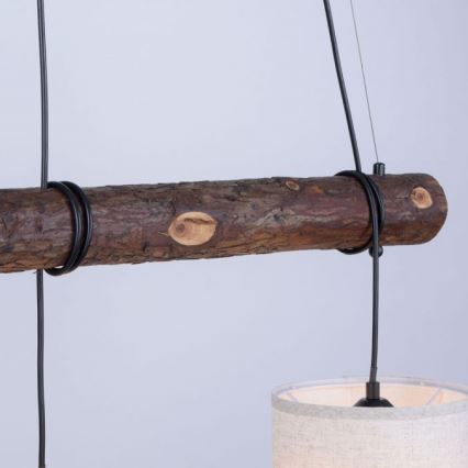 Leuchten Direkt 11238-79 - Candelabro suspenso BARK 3xE27/40W/230V madeira