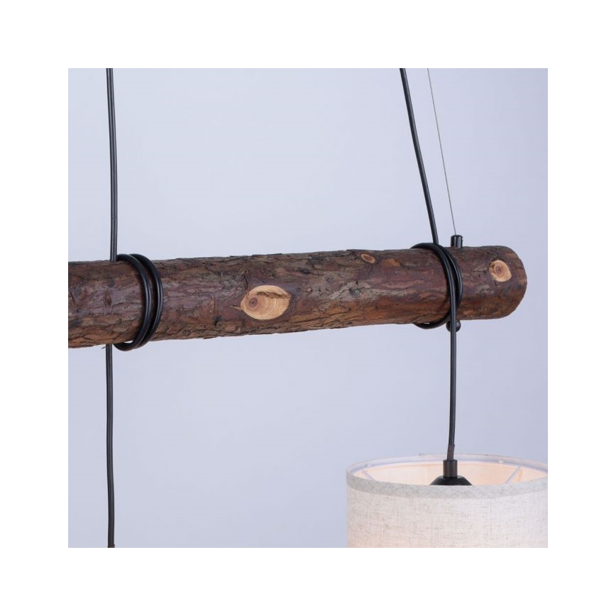 Leuchten Direkt 11238-79 - Candelabro suspenso BARK 3xE27/40W/230V madeira