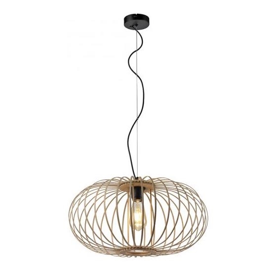 Leuchten Direkt 11409-79 - Candelabro suspenso RACOON 1xE27/40W/230V bambu
