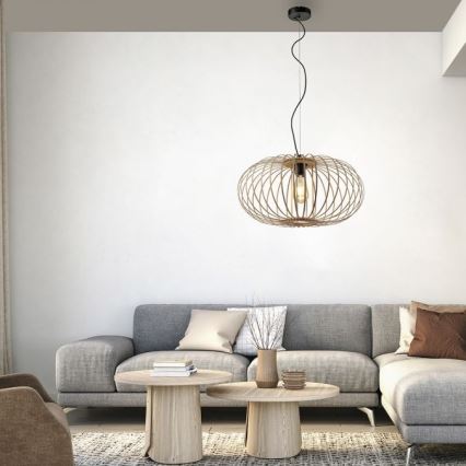 Leuchten Direkt 11409-79 - Candelabro suspenso RACOON 1xE27/40W/230V bambu