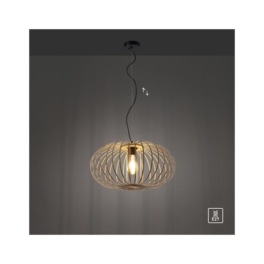 Leuchten Direkt 11409-79 - Candelabro suspenso RACOON 1xE27/40W/230V bambu