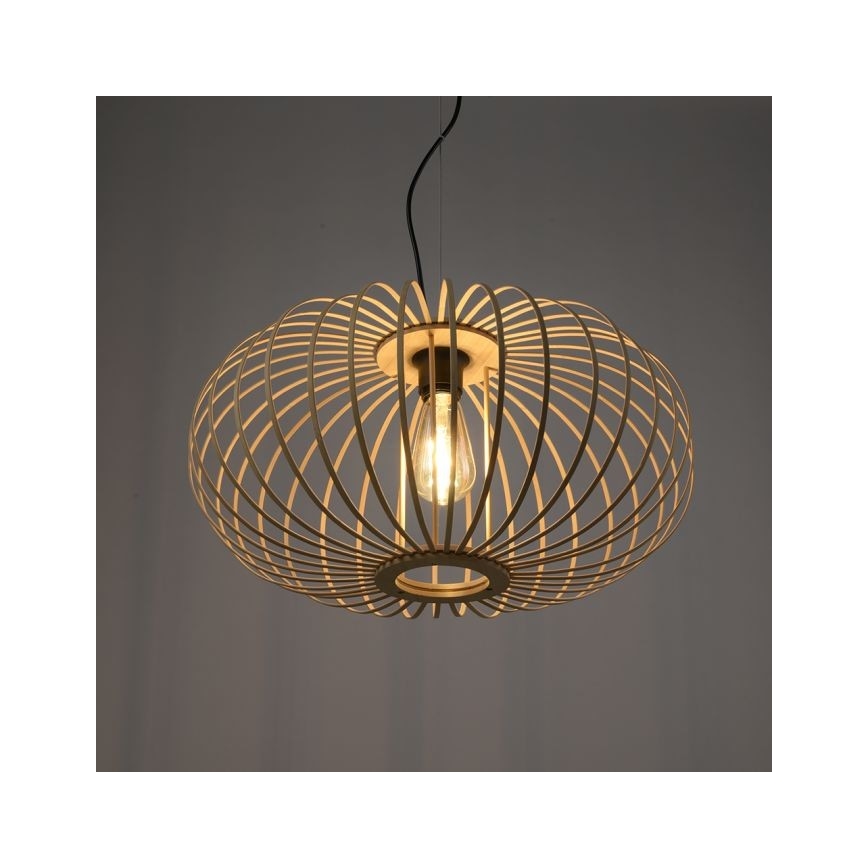 Leuchten Direkt 11409-79 - Candelabro suspenso RACOON 1xE27/40W/230V bambu