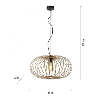 Leuchten Direkt 11409-79 - Candelabro suspenso RACOON 1xE27/40W/230V bambu