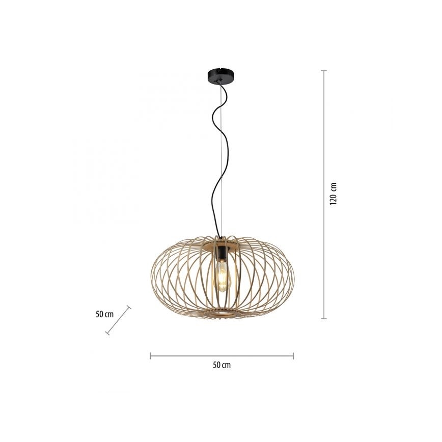 Leuchten Direkt 11409-79 - Candelabro suspenso RACOON 1xE27/40W/230V bambu