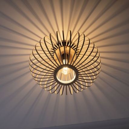 Leuchten Direkt 11410-79 - Candelabro integrado RACOON 1xE27/40W/230V diâmetro 40 cm bambu
