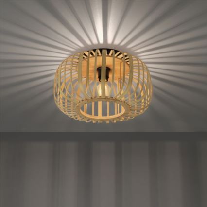 Leuchten Direkt 11412-79 - Candelabro integrado RACOON 1xE27/40W/230V diâmetro 40 cm bambu