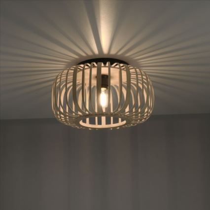 Leuchten Direkt 11412-79 - Candelabro integrado RACOON 1xE27/40W/230V diâmetro 40 cm bambu