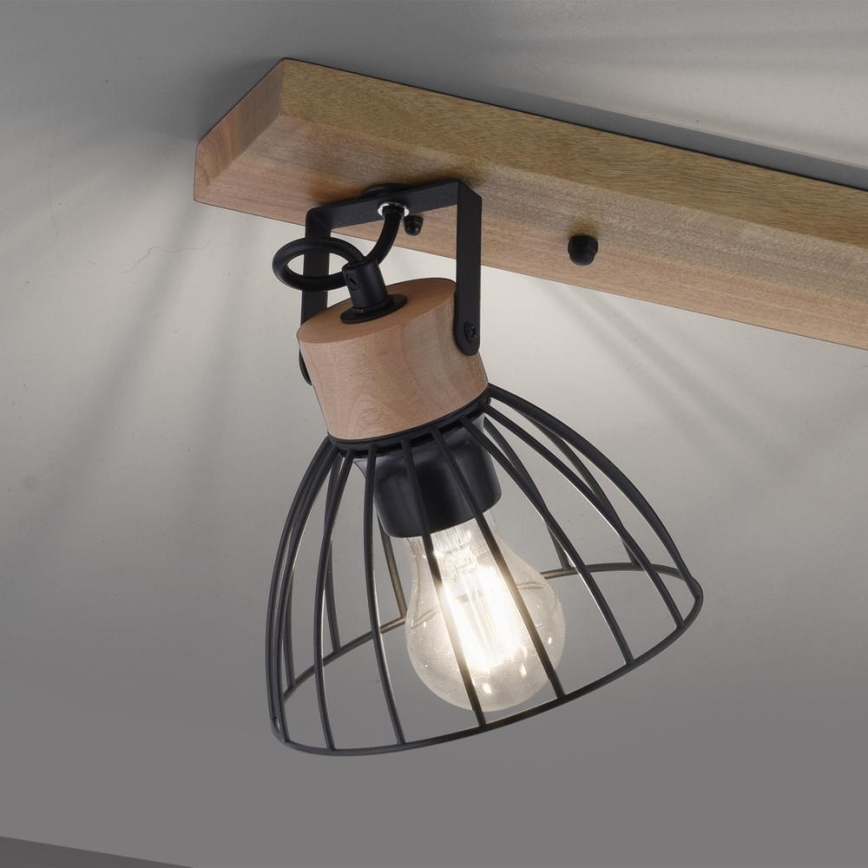 Leuchten Direkt 11418-18 - Foco LAMI 3xE27/25W/230V acácia/metal