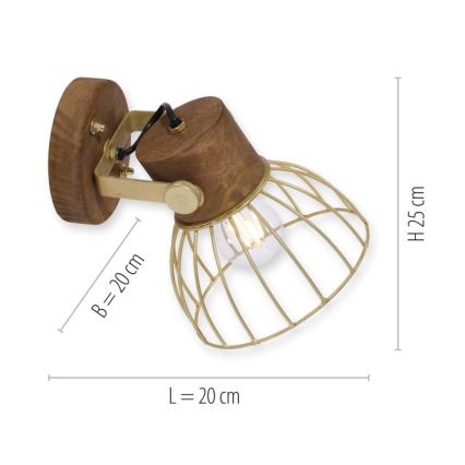 Leuchten Direkt 11486-60 - Foco de parede ALAMI 1xE27/25W/230V mangueira