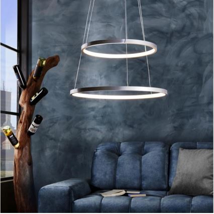 Leuchten Direkt 11525-21 - Candelabro num fio LED CIRCLE 1xLED/15W/230V + LED/25W