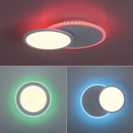 Leuchten Direkt 11662-16 - Iluminação de teto LED RGB com regulação ARENDA LED/21W/230V + controlo remoto