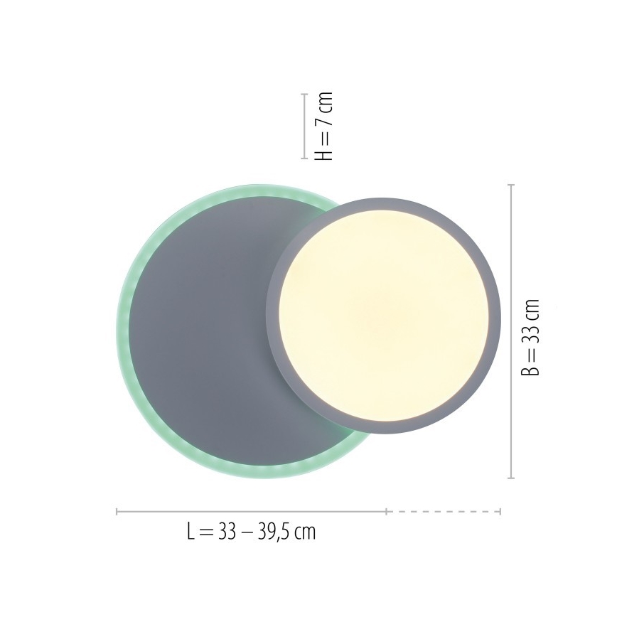 Leuchten Direkt 11662-16 - Iluminação de teto LED RGB com regulação ARENDA LED/21W/230V + controlo remoto