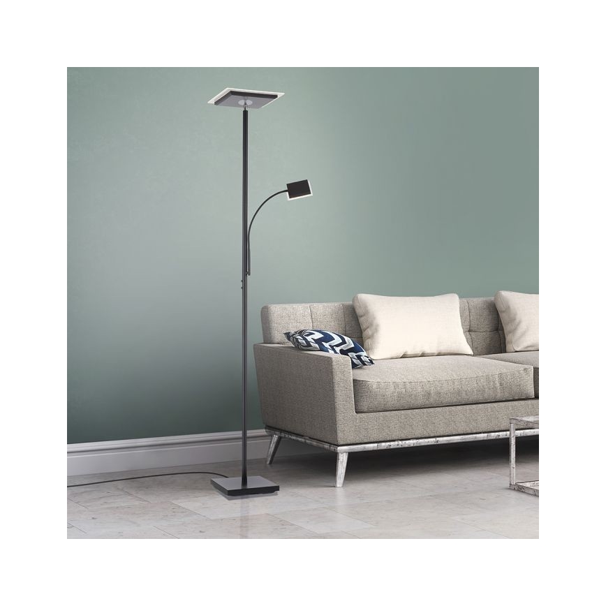 Leuchten Direkt 11710-18 - Candeeiro de chão LED com regulação HANS LED/21,5W/230V + LED/4W