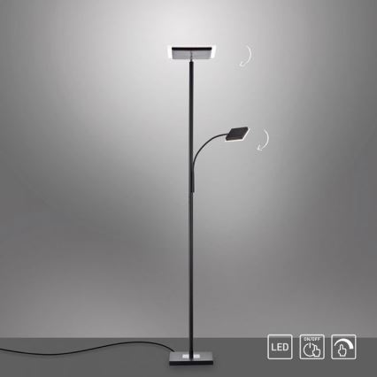 Leuchten Direkt 11710-18 - Candeeiro de chão LED com regulação HANS LED/21,5W/230V + LED/4W