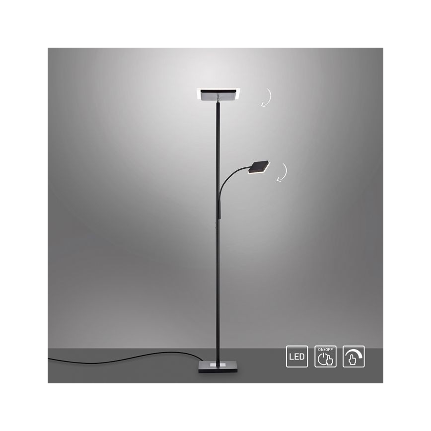 Leuchten Direkt 11710-18 - Candeeiro de chão LED com regulação HANS LED/21,5W/230V + LED/4W