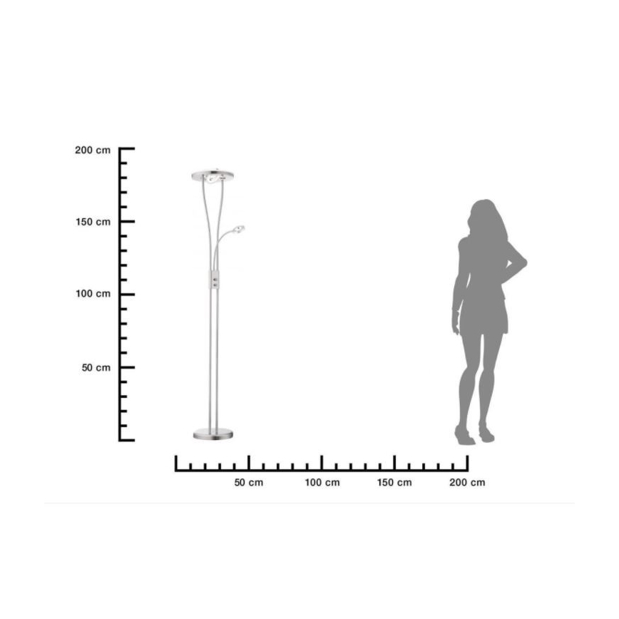 Leuchten Direkt 11778-55- Candeeiro de chão LED com regulação HELIA LED/16,8W/230V + 2xLED/3,8W