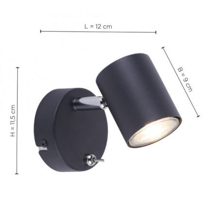 Leuchten Direkt 11941-13 - Foco de parede LED TARIK 1xGU10/5W/230V
