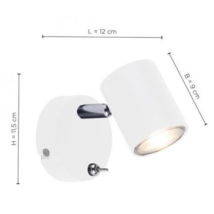 Leuchten Direkt 11941-16 - Foco de parede LED TARIK 1xGU10/5W/230V
