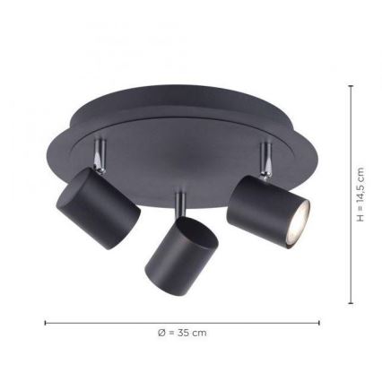 Leuchten Direkt 11943-13 - Foco LED TARIK 3xGU10/5W/230V antracite