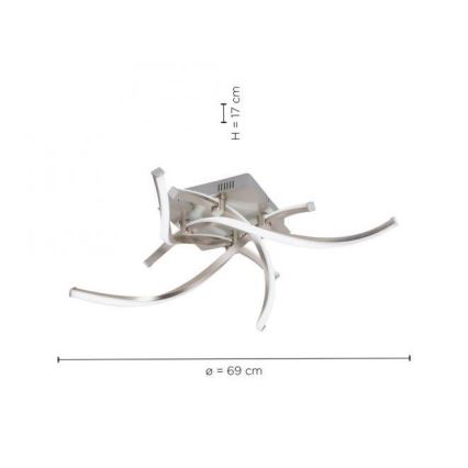 Leuchten Direkt 11995-55 - Candelabro montado à superfície LED RGB com regulação SWING LED/24,4W/230V 2700-5000K + controlo remoto