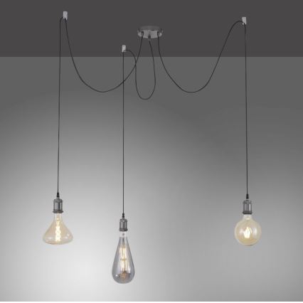 Leuchten Direkt 13571-18 - Candeeiro suspenso DIY 3xE27/60W/230V aranha preto